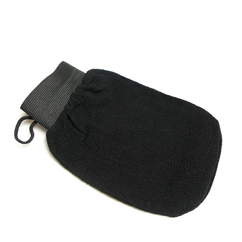 Charcoal exfoliating mitt with hanging loop