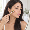 Rolling the 0.25mm head along the cheekbone at the mirror
